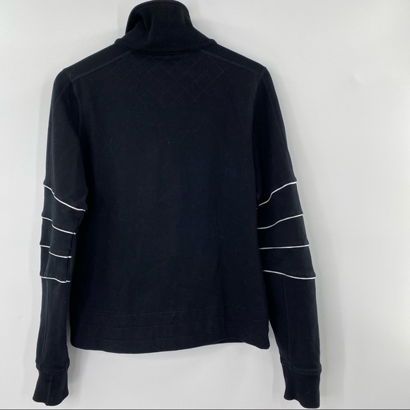 Lululemon Black Zip Up Jacket Size 4 With White Line Detail Quilted - Picture 5 of 6